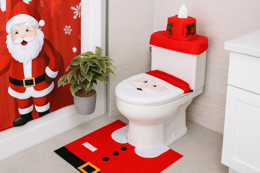 How to Decorate Your Bathroom for the Holidays with a Santa Toilet Seat